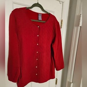 Laura Scott Woman's Beautiful Quilted Jacket, color: red, size: 2X